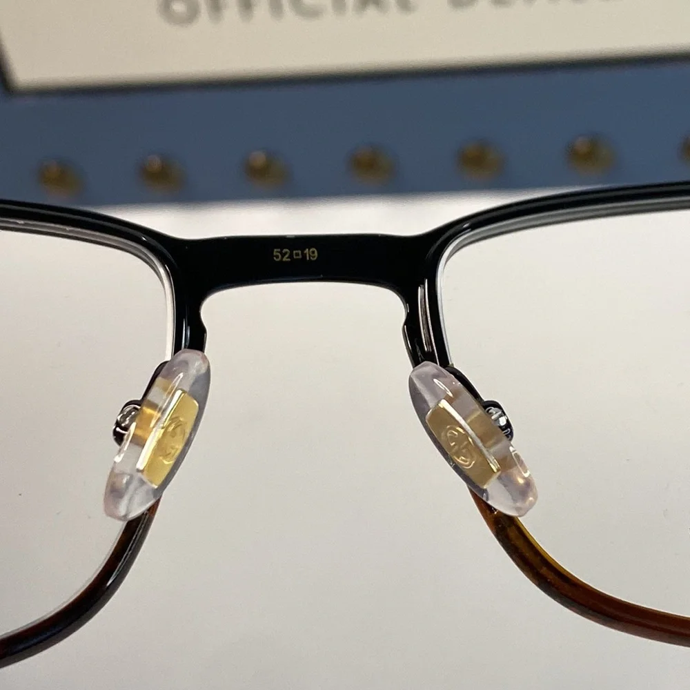 New - Gucci Eyeglasses GG0135O 004 52mm Black on Havana / Demo Lens